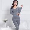 2Pcs Women O-Neck Top Long Pants Thermal Underwear Shaper Winter Warm Sleepwear Set