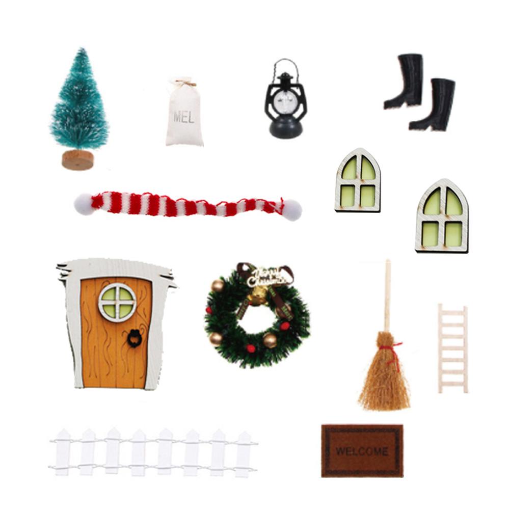 

3D Doll House Door Vivid Design Realistic Craftsmanship Christmas Tree DIY Decor A