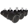 Castors - Hjh OFFICE - 5x ROLO FREE 11mm/50mm - Black - Metal, Plastic