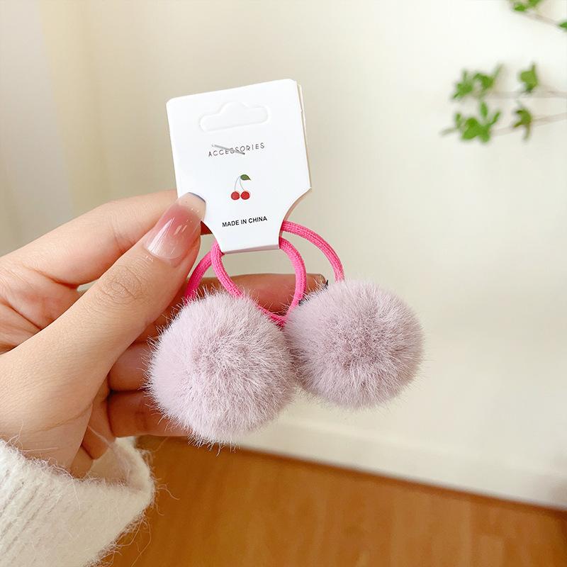 2 Stück Neue Süße Bonbonfarbene Haarkugel Mädchen Kinder Elastische Haarbänder Kinder Haargummis Prinzessin Haaraccessoires Baby Kopfschmuck