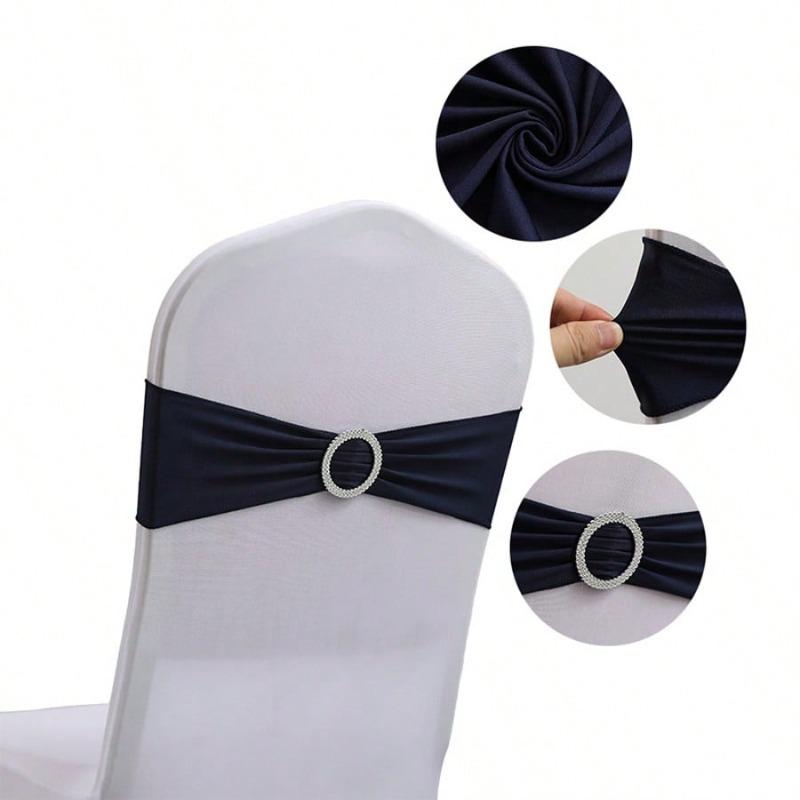 Chair Waistband, Bowknot Waistband, Premium Elastic Chair Cover With Buckle Slider, Elastic Chair Strap Suitable For Wedding And Event Decoration