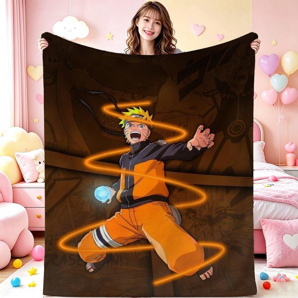 Naruto Unleashes Rasengan Theme Cute Flannel Blanket Skinfriendly Warm Fleece Blanket For Living Room Sofa Nap Home Decor Gift For Friends
