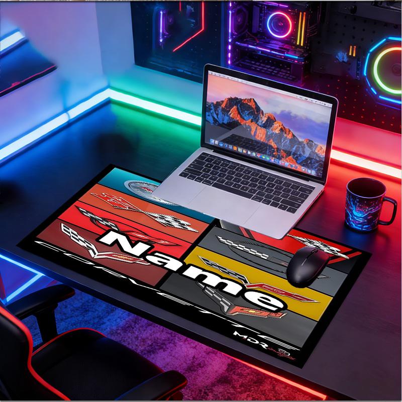 Custom Name Personalized Sports car Pattern Mousepad, Laptop PC Desk Mat, Decorative Desk Mat for Home Keyboard Pad Gift