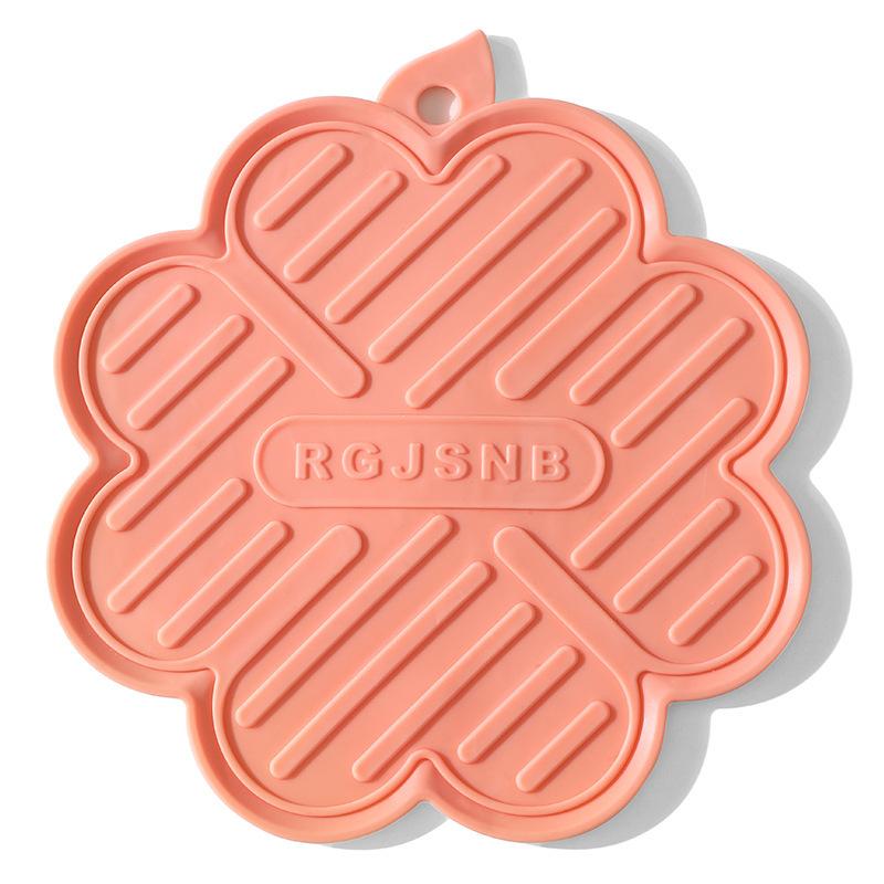 1pc Heat-Resistant Pads Color-Changing When Heated Soft Rubber Pot Holders Burn-Proof Kitchen Household High-Temperature Pads