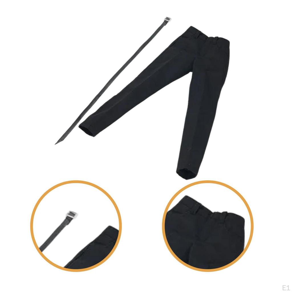 1:6 Scale Figure Pants and Belt Mini Clothing Fashion Lightweight Miniature Doll Clothes Male
