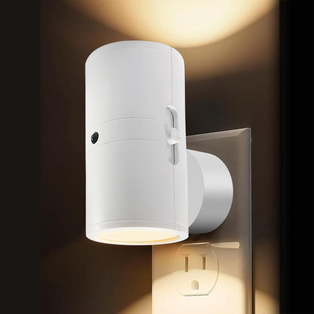 Modern LED Night Light Plug In 3 Colors Temperatures Dimmable Nightlight with Light Sensor for Bathroom Hallway Bedroom Stairway