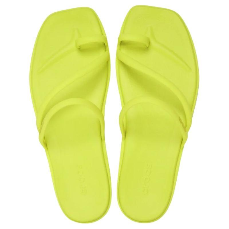 Crocs Simple Versatile Outdoor Breathable Rub-resistant Single Band Slides Women Yellow 209862-738
