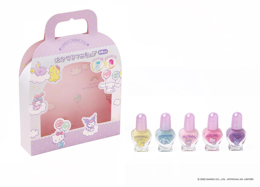 Wraith Sanrio Characters Peel-Off Nail Polish, Set of 5, 230728
