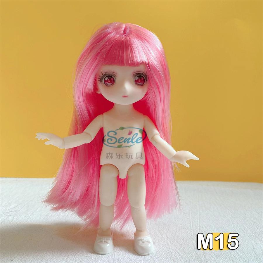 16 cm Nøgen Dukke Krop Med 2. Dimension Anime Øjne 13 Bevægelige Led Blå 2D Animation Øjne Dukke DIY Legetøj Til Piger