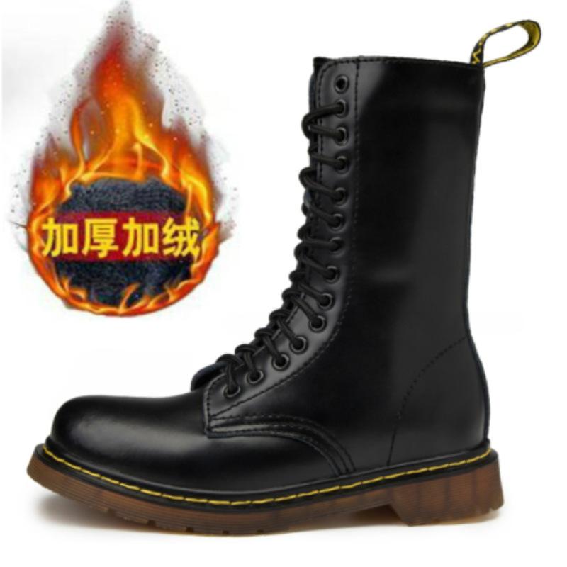 

Ексклюзивно для великих розмірів черевиків Dr. Martens, високі британські ретро черевики Martin, високі чоботи, оксамитові військові черевики. 44