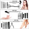 Zestaw do manicure 25 w 1 zestawy kontrastowe kolory obcinacz do paznokci zestawy narzędzi do pedicure walizka podróżna ze stali nierdzewnej dla mężczyzny kobieta