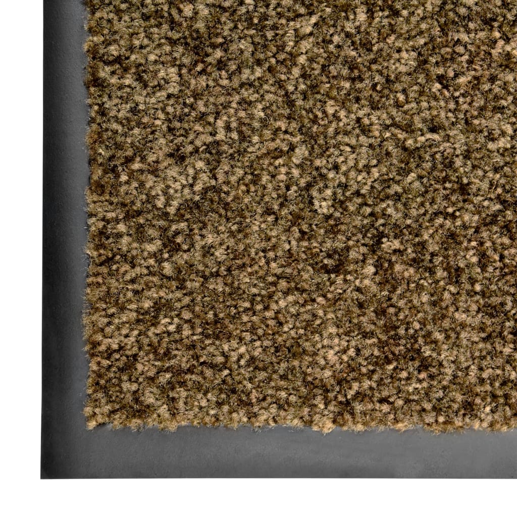 Washable Doormat Brown 90 X 150 Cm