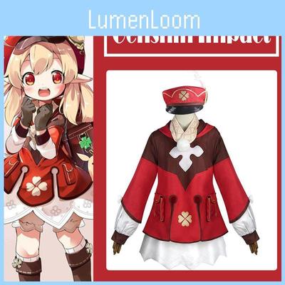Authentic Genshin Impact Klee Cosplay Full Set Costume With Detailed Party Outfit