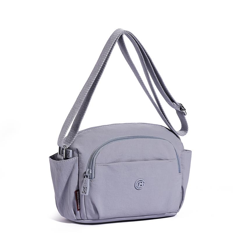Borsa a tracolla leggera in nylon con tasca frontale con cerniera Borsa a spalla casual da donna per viaggi quotidiani