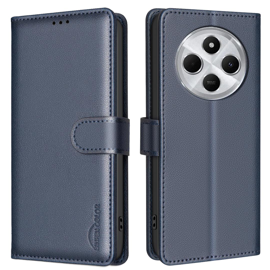 

BINFEN COLOR BF32 For Xiaomi Poco C75 4G/Redmi 14R 5G/14C 4G Leather Case Wallet RFID Blocking Phone Cover Blue