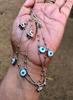 Artisan Crafted 925 Silver Evil Eye Protection Anklet, Amulet Nazariya, Squirrel Design, Mother of Pearl Jewelry, Handmade, Handcrafted #6