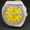 RICOH R31 AUTOMATIC VINTAGE JAPAN MENS YELLOW COLOR DIAL WATCH a706844-1