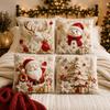 4Pcs Plush Decorative Pillowcase 45*45cm Christmas Pillow Cover  Festive Home Decor