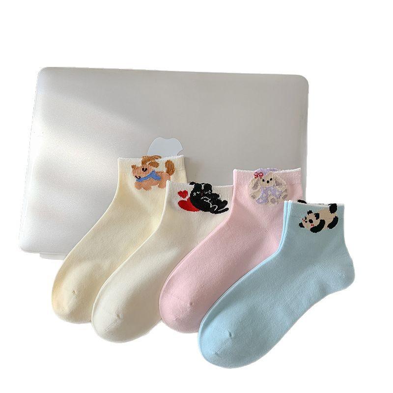 Cute Socks, Women's Spring and Autumn Short Socks, Cotton Socks, Cartoon Long Socks, Summer Thin Mid-calf Socks
