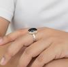 Black Onyx Oval Cabochon Statement Ring, 925 Sterling Silver, Minimalist Boho Ring, Gift for Her