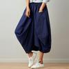 Women's Fashion Summer Solid Color Pocket Skirt Afghan Hippie Ethnic Style Skirt