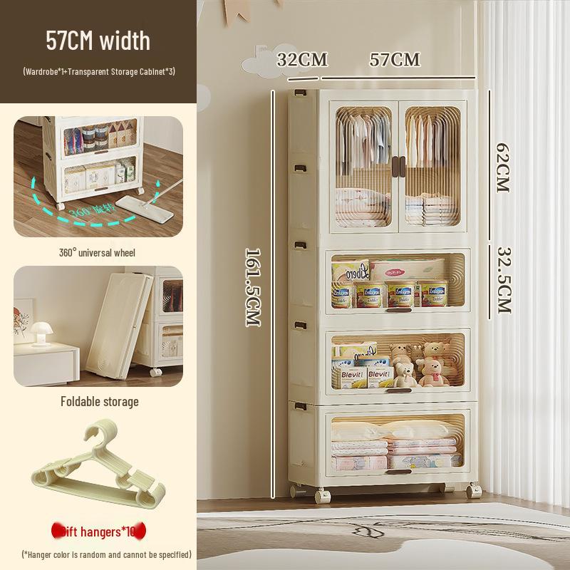 Children's Multi-layer Folding Wardrobe Storage Cabinet for Baby Clothes