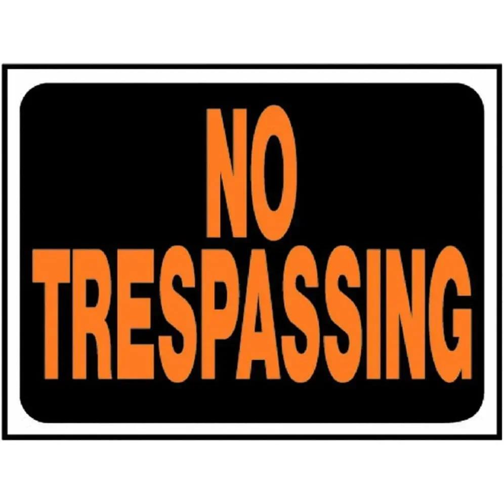Retro No Trespassing Metal Poster Iron Decoration Perfect for Home Cafe Garage Club Bar Pubs
