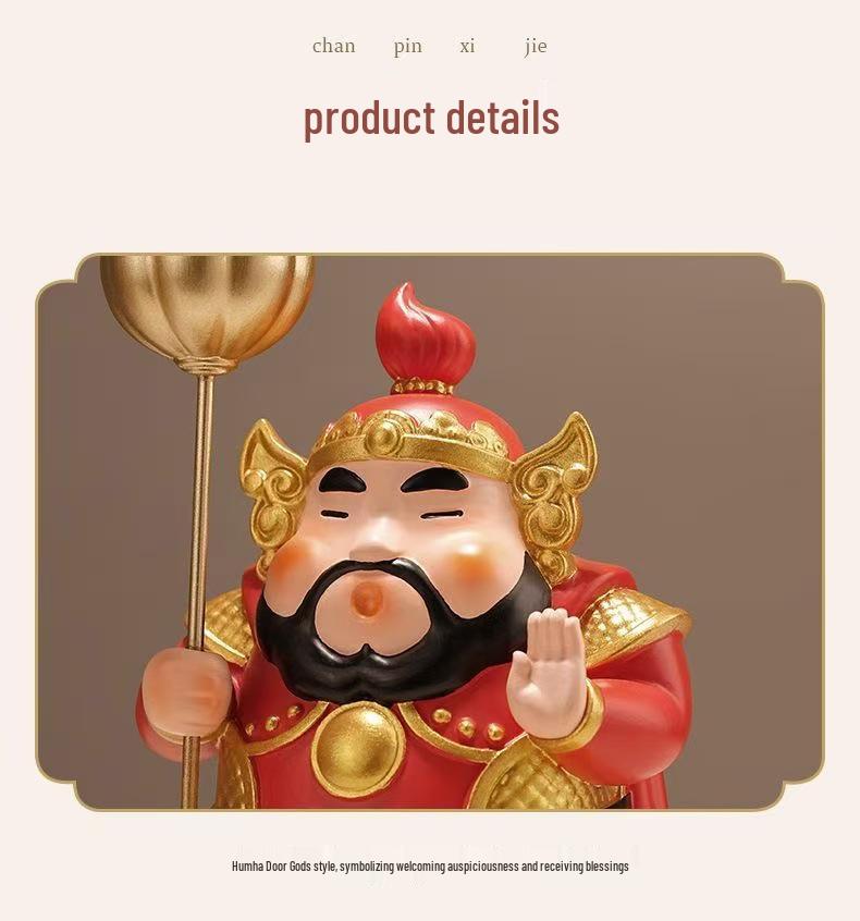 Fortune & Wealth Door God Ornament for Living Room Decor & Housewarming Gift