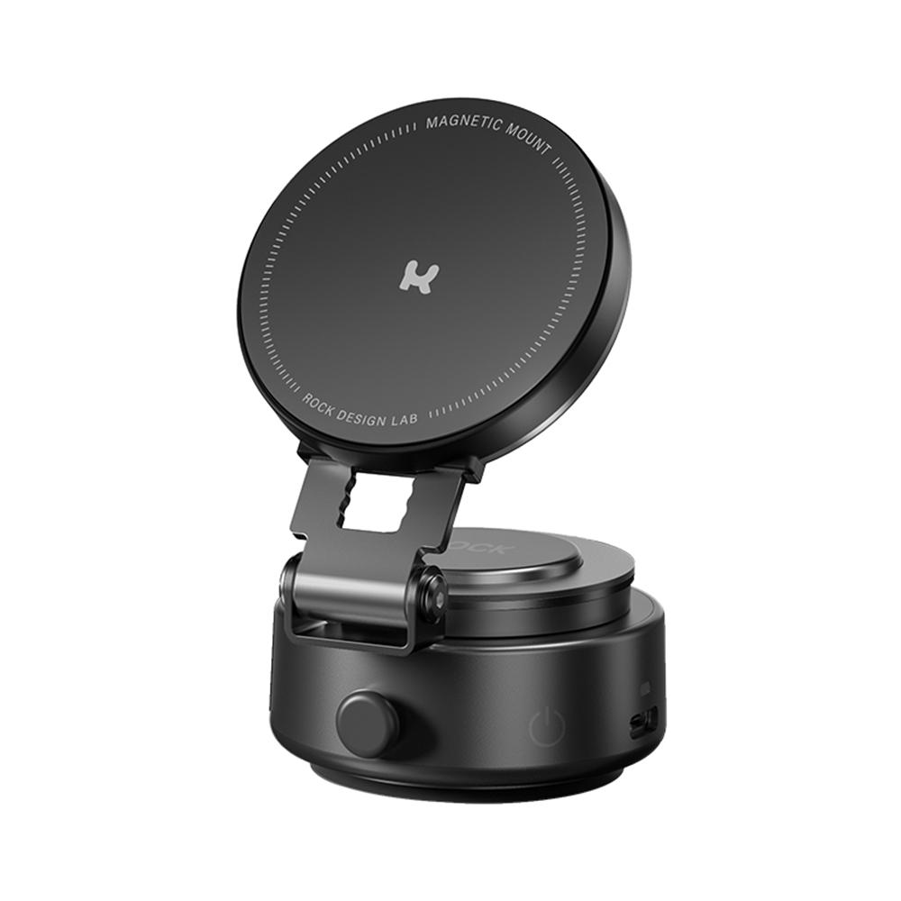 

ROCK RPH1011 Q16 Pro Electric Suction Cup Magnetic Mount Phone Holder 360-Degree Rotation Strong Adhesion A