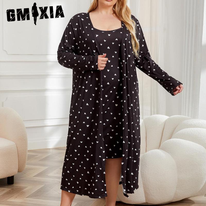 

GMXIA Satin Plus Size Pajamas Women s Light Luxury Cool Feeling Robe Bathrobe Two-piece Loungewear XXXXL чёрный