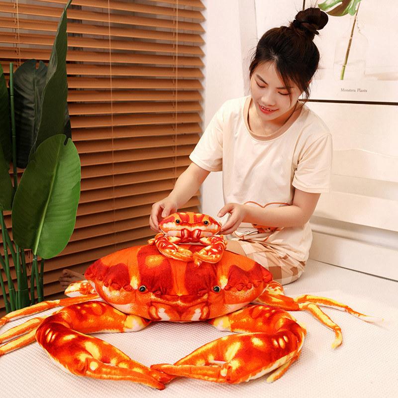 Creative Simulation Crab Doll Plush Toy Hairy Crab Doll Home Decoration Ornament Children's Soothing Ragdoll