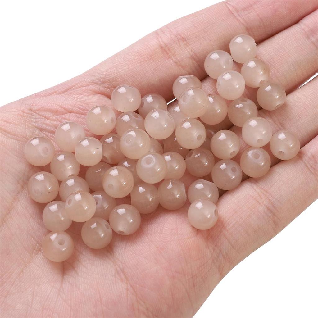 50-135 szt. Kryształowych szklanych koralików, galaretkowych, jednolitych kolorowych, imitujących kamień jadeitu, luźne koraliki dystansowe do wyrobu biżuterii