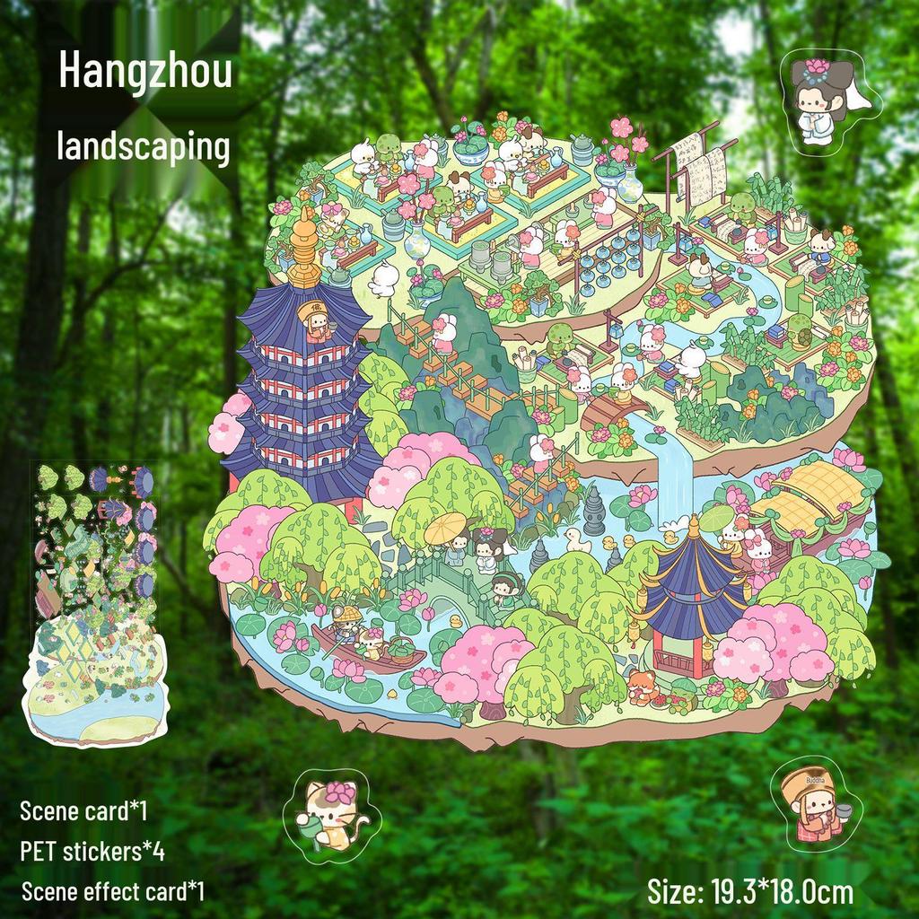 3D Large-Scale Scenery Sticker: DIY Visual Stacking Miniature Scene, No Cutting Needed