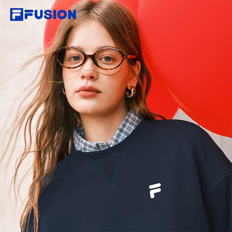 FILA FUSION Women's Faux Two-Piece Short Pullover Sweatshirt