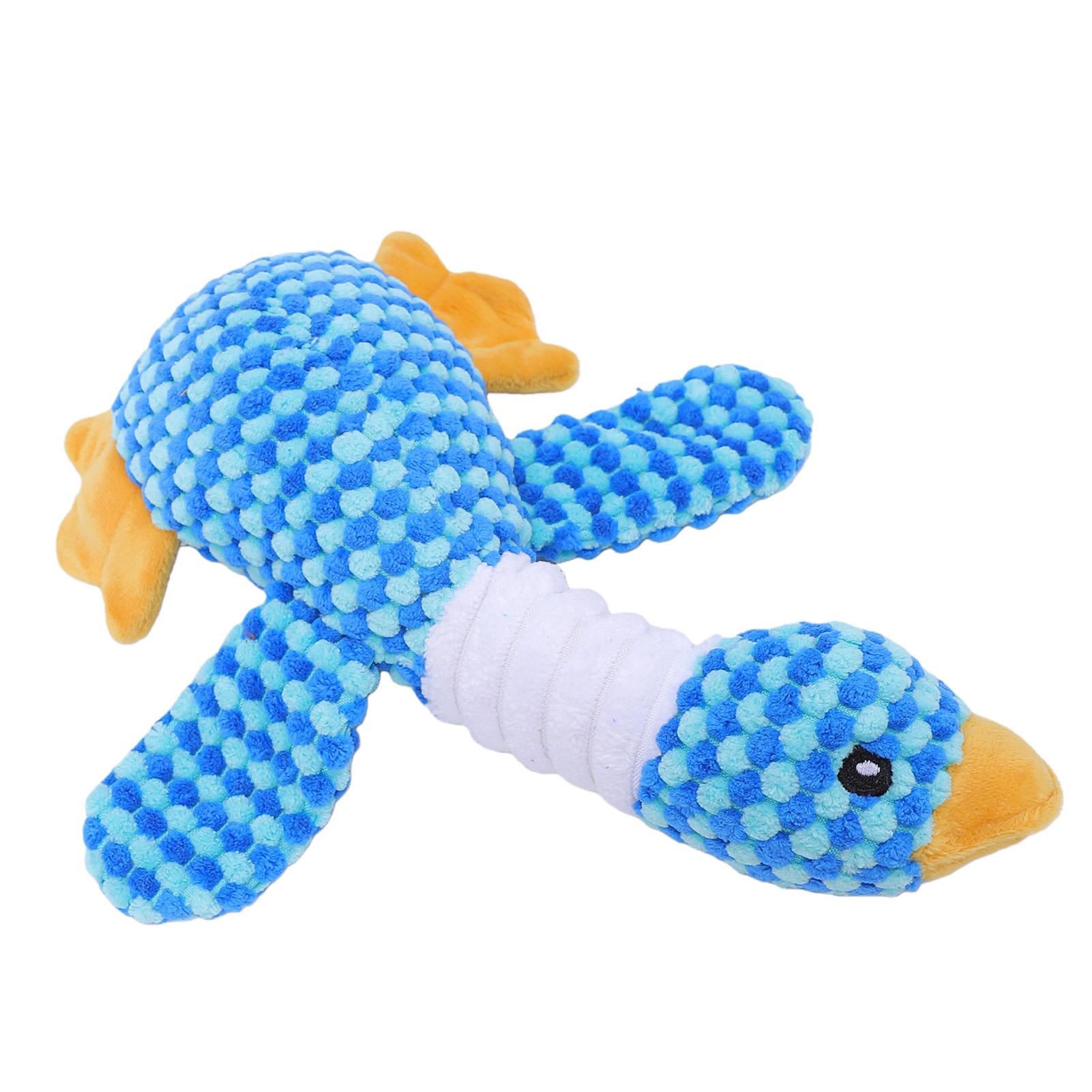 Duurzaam Gans Hondenspeelgoed Pluche Piepend Eend Hondenspeelgoed Puppy Tandjes Knaagspeelgoed voor Kleine tot Middelgrote Hondensoorten Kauwer Hemelsblauw