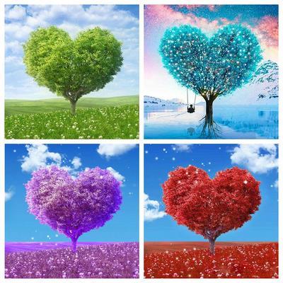 5d Diamond Painting Tree DIY Mosaic Landscape Full Square/Round Diamond Embroidery Cross Stitch Heart Wall Art Craft Kit