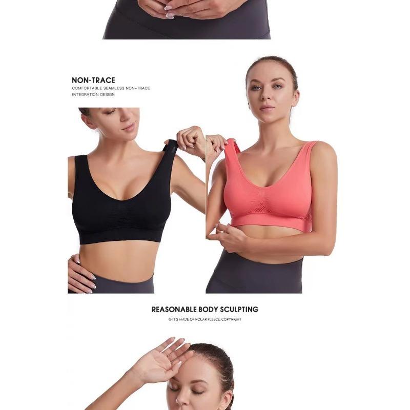 Women Plus Size Breathable Mesh Hollow Out Sports Bra For Yoga Running