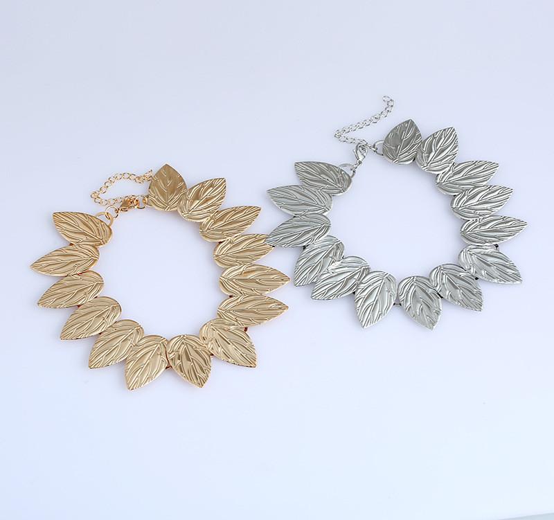 Leaf Necklace Metal With Fringe Design For Teen Fashion And Party Accessories
