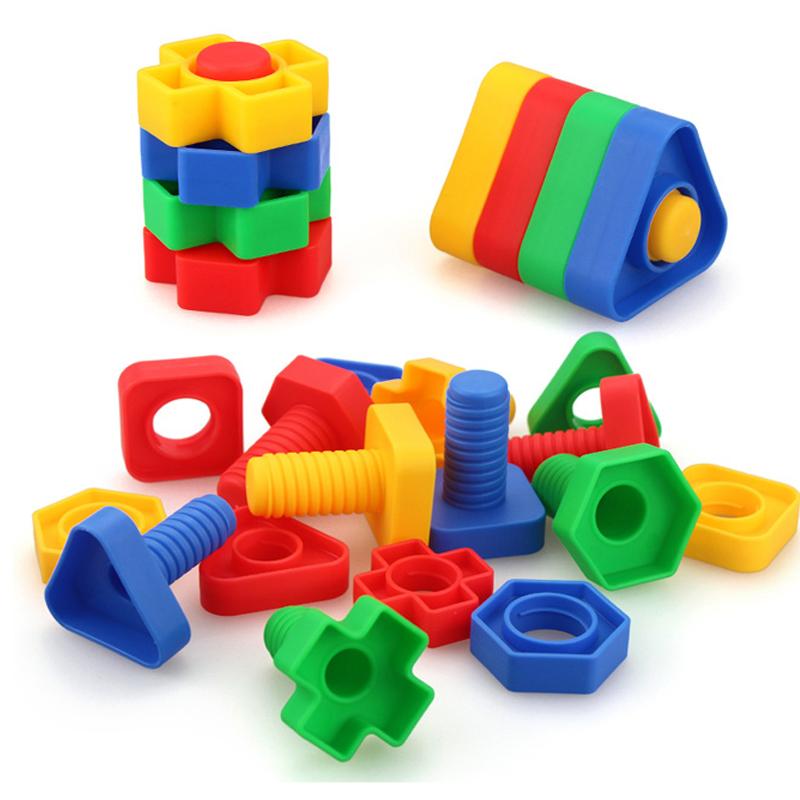 4Pair Plastic Nuts And Bolts For Kids Montessori Educational Toys Bloques De Construcción Niños De 3 5 6 7 9 Años