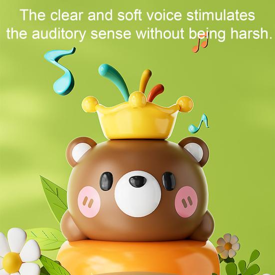 Suspended Ball Toy for Oral Interactive Whale Bear Motor Development Design Trumpet Play Toy with Dual