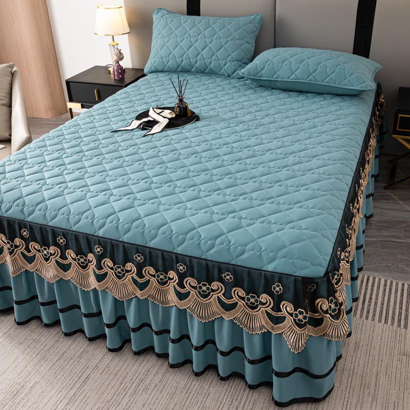 European Style Lace Quilted Bed Skirt - Thickened Skirt Edge for E-commerce Dropshipping
