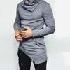 Herrenhemd Einfarbige Rippstrick-Kragen Lässiger Pullover Langarm Unregelmäßiges Frühlingstop für den täglichen Gebrauch