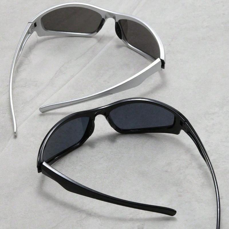 1/2pcs Plastic Y2K Wrap-Around Punk Women Glasses Combination For Cycling Hiking Rave Party Musical Festival Accessories