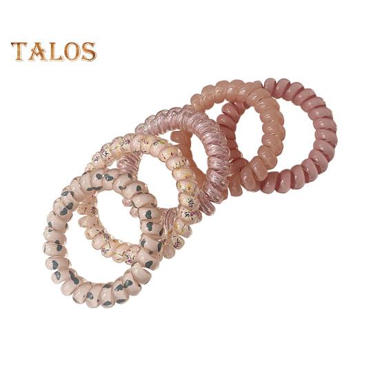 5Pcs Small Spiral Hair Coils High Elastic Ponytail Holder Women Adjustable Phone Cord Hair Ties Versatile Scrunchie Hair Accessories