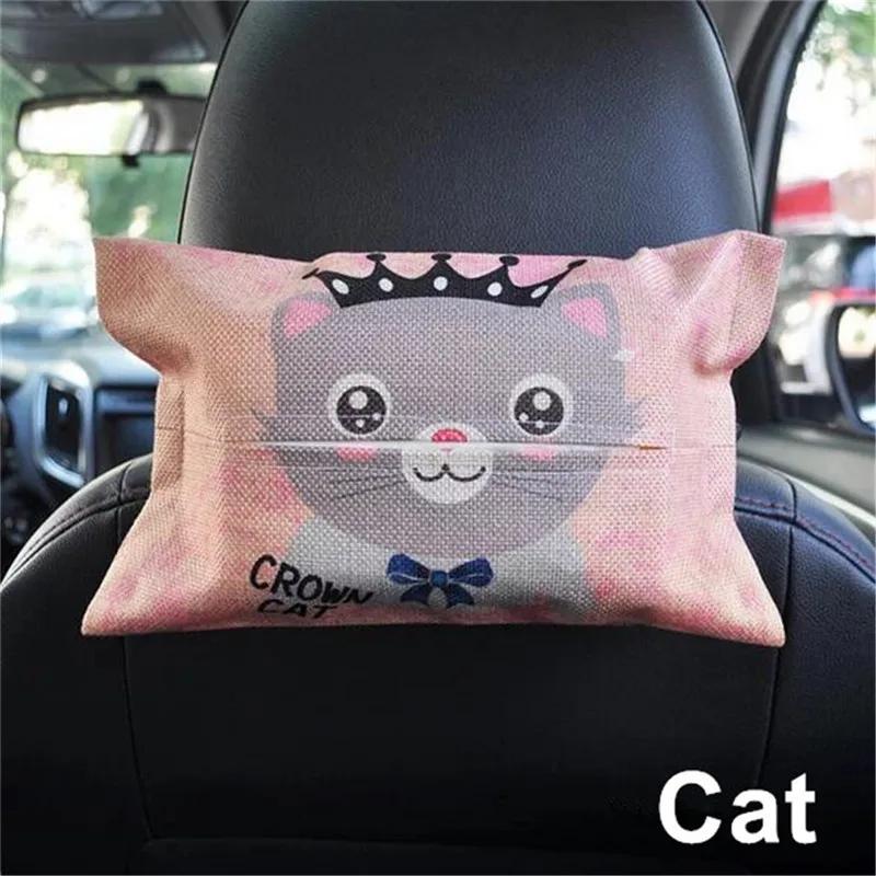 Cartoon Car Tissue Box Cover Auto Seat Back Hanging Storage Holder Tissue Box Container Car Visor Towel Napkin Papers Bag Holder