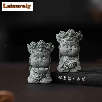 Grüner Sandstein Stiller Buddha Tee Haustier Handgemachter Blumentopf Landschaftsgestaltung Skulptur Tee Figur Spielzeug Tee Statue Ornament Teegeschirr
