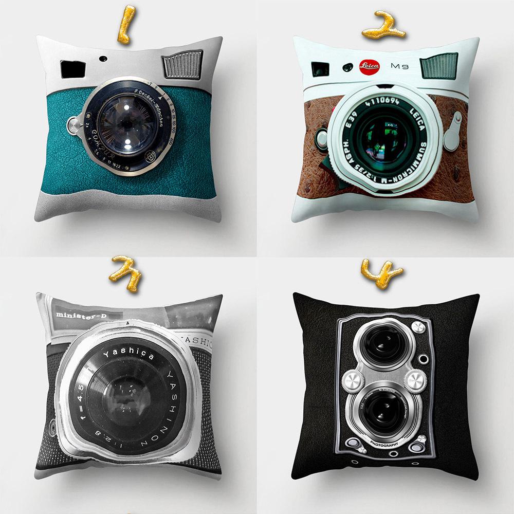 Polyester Creative Home Camera Pillow Case Car Cushion Office Pillow