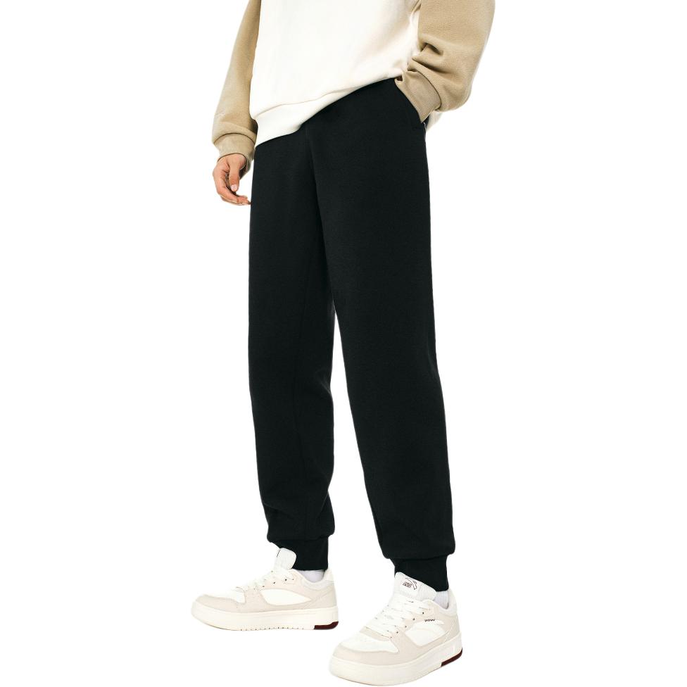 Anta Mid-Rise Warm And Durable Knitted Sports Pants Men Bottoms Basic-Black 952441304-3