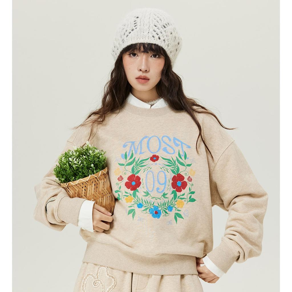 DIMANAF New 2025 Women Embroidery Flower Hoodies & Sweatshirts Print Full Sleeve Autumn Basic Tops T-Shirt New Pullover