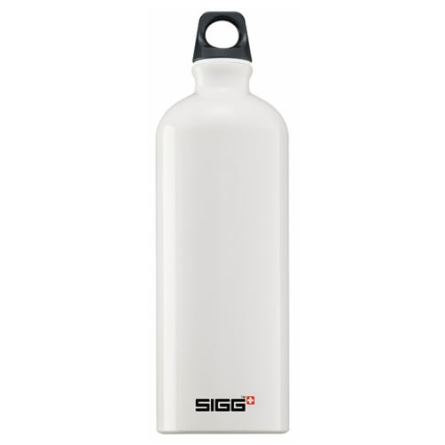 SIGG Traveler Classic 1.0L Outdoor Water Bottle, Lightweight Swiss-Made Aluminum, White, 50093